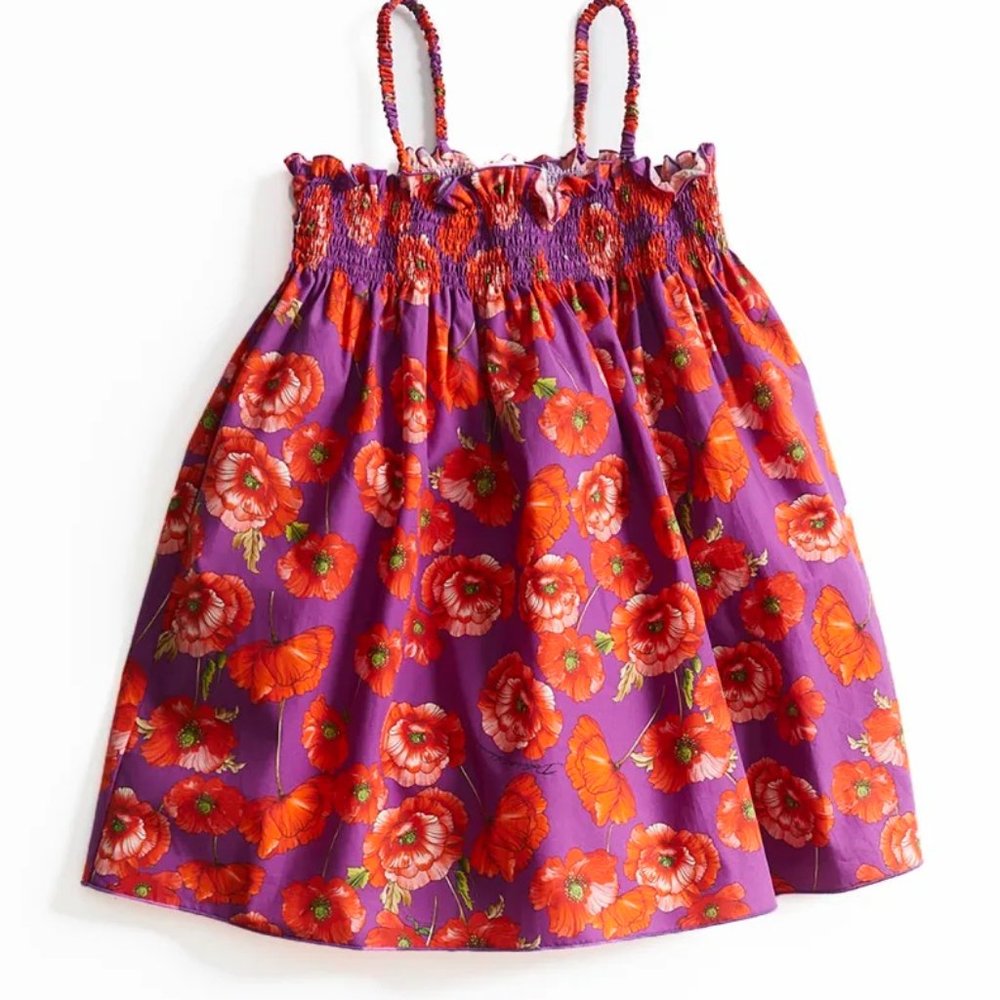 Dolce&Gabbana Girl's Poppies-Print Smocked Sundress